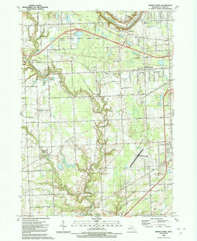 United States Geological Survey Smiths Creek, MI (1991, 24000-Scale) digital map