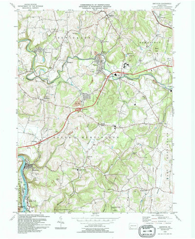 United States Geological Survey Smithton, PA (1994, 24000-Scale) digital map