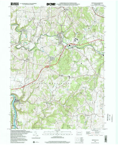 United States Geological Survey Smithton, PA (1997, 24000-Scale) digital map