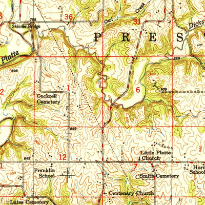 United States Geological Survey Smithville, MO (1950, 62500-Scale) digital map