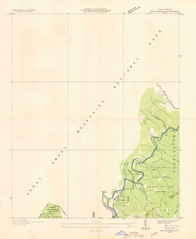 United States Geological Survey Smokemont, NC (1936, 24000-Scale) digital map