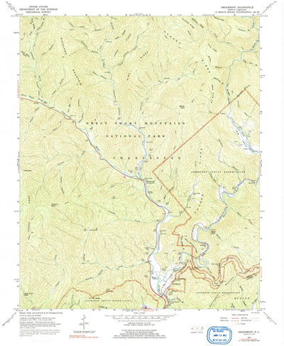 United States Geological Survey Smokemont, NC (1964, 24000-Scale) digital map