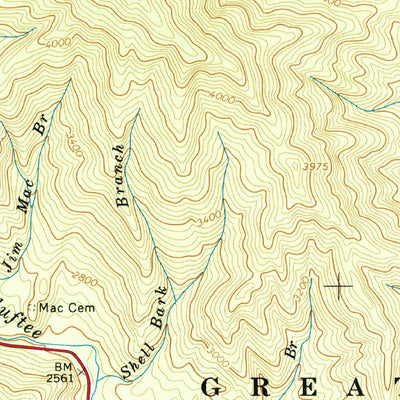 United States Geological Survey Smokemont, NC (1964, 24000-Scale) digital map