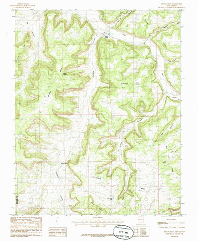 United States Geological Survey Smouse Mesa, NM (1985, 24000-Scale) digital map