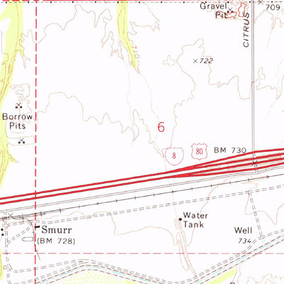 United States Geological Survey Smurr, AZ (1973, 24000-Scale) digital map