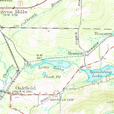 United States Geological Survey Smyrna Mills, ME (1955, 62500-Scale) digital map