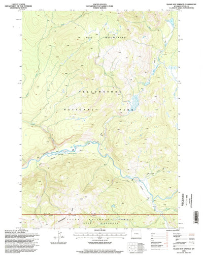 United States Geological Survey Snake Hot Springs, WY (1996, 24000-Scale) digital map