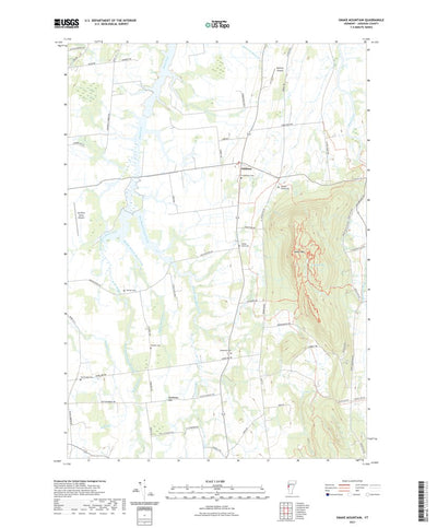 United States Geological Survey Snake Mountain, VT (2021, 24000-Scale) digital map
