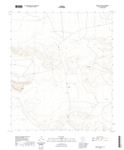 United States Geological Survey Sneed Mountain, TX (2022, 24000-Scale) digital map