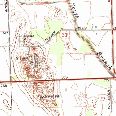 United States Geological Survey Snover, MI (1963, 24000-Scale) digital map