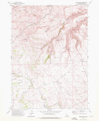 United States Geological Survey Snow Creek, ID (1972, 24000-Scale) digital map