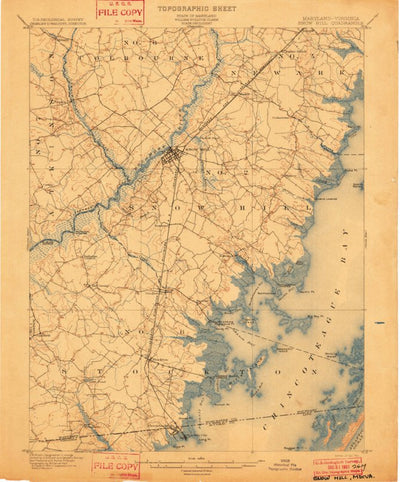 United States Geological Survey Snow Hill, MD-VA (1901, 62500-Scale) digital map