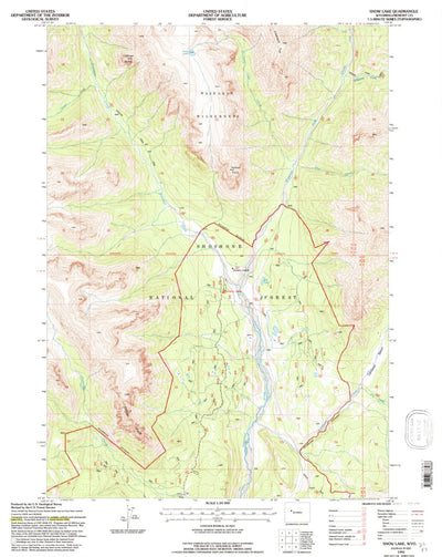 United States Geological Survey Snow Lake, WY (1991, 24000-Scale) digital map