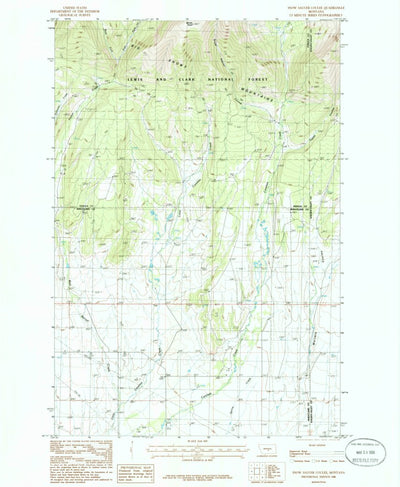 United States Geological Survey Snow Saucer Coulee, MT (1986, 24000-Scale) digital map
