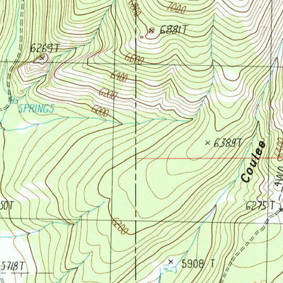 United States Geological Survey Snow Saucer Coulee, MT (1986, 24000-Scale) digital map