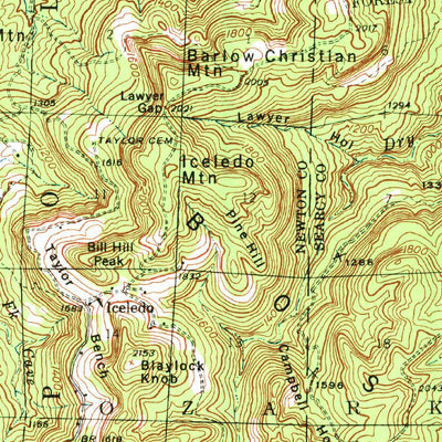 United States Geological Survey Snowball, AR (1939, 62500-Scale) digital map