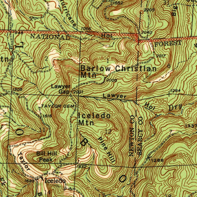 United States Geological Survey Snowball, AR (1942, 62500-Scale) digital map