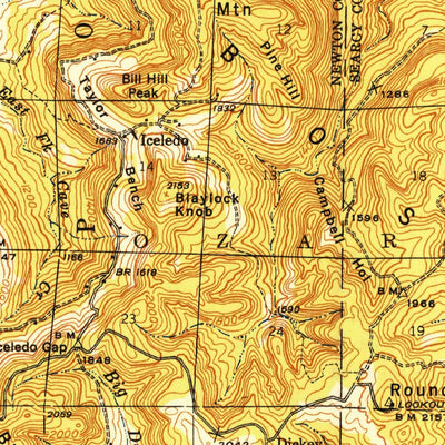 United States Geological Survey Snowball, AR (1949, 62500-Scale) digital map