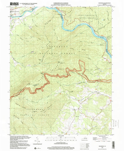 United States Geological Survey Snowden, VA (1999, 24000-Scale) digital map