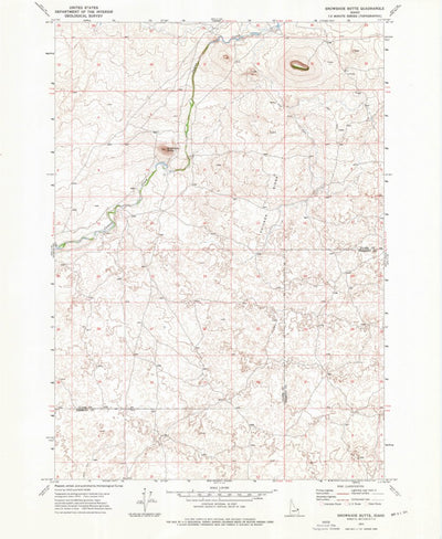 United States Geological Survey Snowshoe Butte, ID (1972, 24000-Scale) digital map