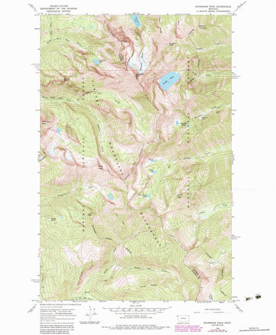 United States Geological Survey Snowshoe Peak, MT (1966, 24000-Scale) digital map