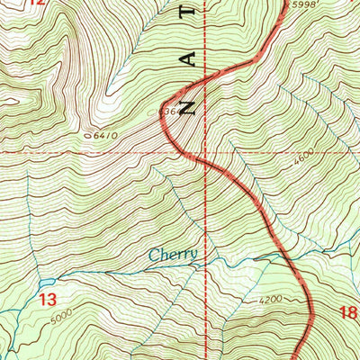 United States Geological Survey Snowshoe Peak, MT (1997, 24000-Scale) digital map