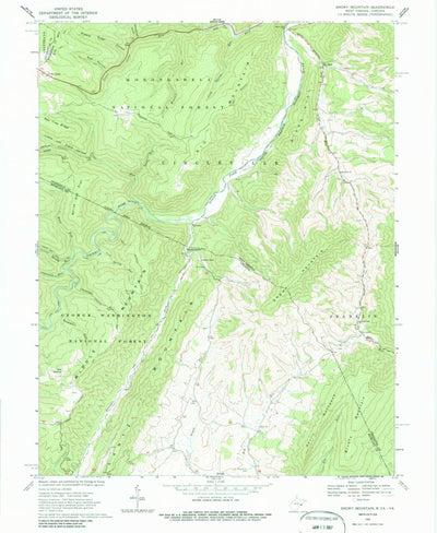 United States Geological Survey Snowy Mountain, WV-VA (1969, 24000-Scale) digital map