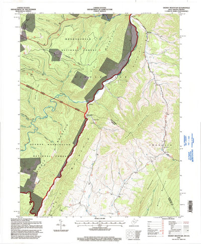 United States Geological Survey Snowy Mountain, WV-VA (1995, 24000-Scale) digital map
