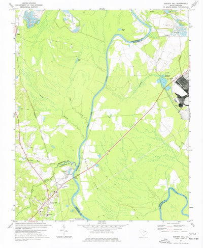 United States Geological Survey Society Hill, SC (1971, 24000-Scale) digital map