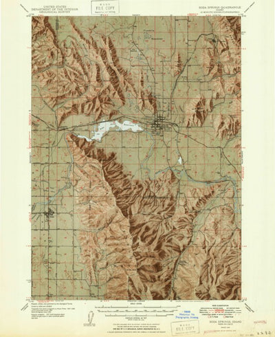 United States Geological Survey Soda Springs, ID (1949, 62500-Scale) digital map