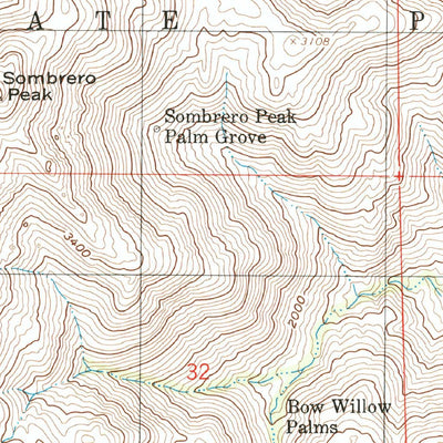 United States Geological Survey Sombrero Peak, CA (1997, 24000-Scale) digital map