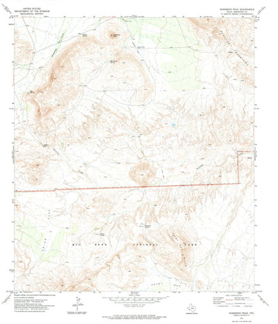United States Geological Survey Sombrero Peak, TX (1971, 24000-Scale) digital map