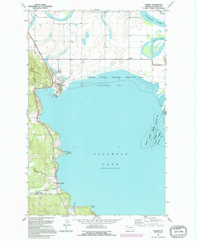 United States Geological Survey Somers, MT (1991, 24000-Scale) digital map