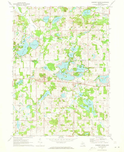United States Geological Survey Somerset Center, MI (1971, 24000-Scale) digital map
