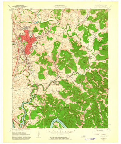 United States Geological Survey Somerset, KY (1961, 24000-Scale) digital map