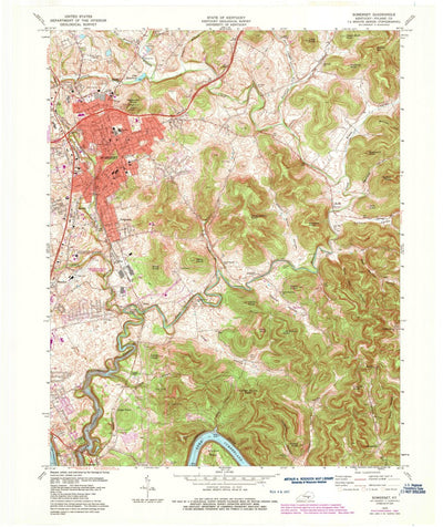 United States Geological Survey Somerset, KY (1973, 24000-Scale) digital map