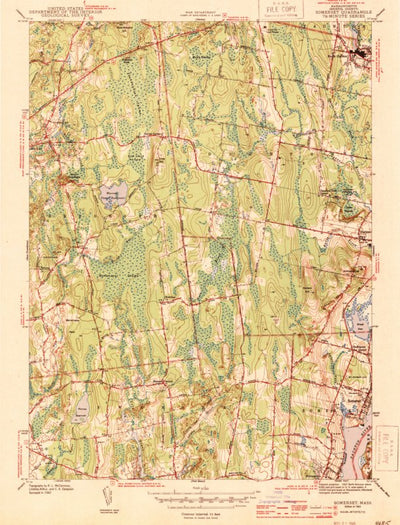 United States Geological Survey Somerset, MA (1943, 31680-Scale) digital map