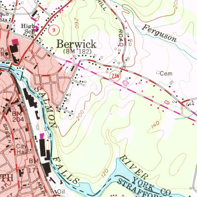 United States Geological Survey Somersworth, NH-ME (1958, 24000-Scale) digital map