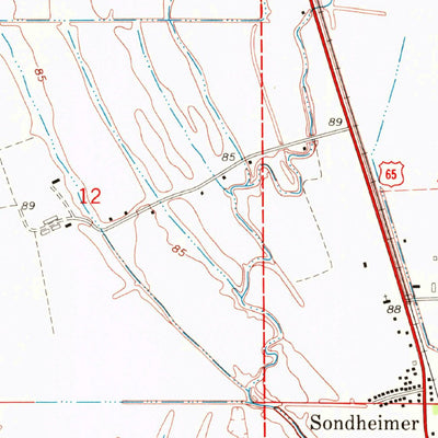 United States Geological Survey Sondheimer, LA-MS (1970, 24000-Scale) digital map