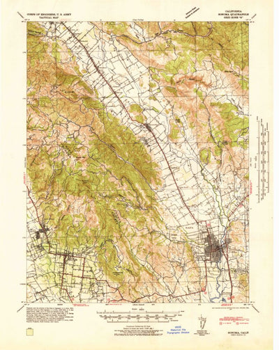 United States Geological Survey Sonoma, CA (1942, 62500-Scale) digital map