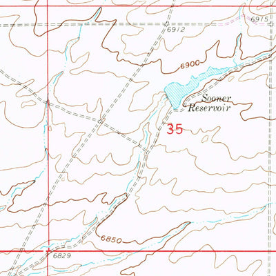 United States Geological Survey Sooner Reservoir, WY (1960, 24000-Scale) digital map