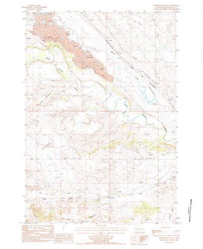 United States Geological Survey Sourdough Flats, SD (1984, 24000-Scale) digital map