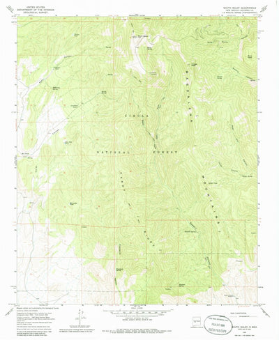 United States Geological Survey South Baldy, NM (1965, 24000-Scale) digital map