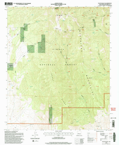 United States Geological Survey South Baldy, NM (1995, 24000-Scale) digital map