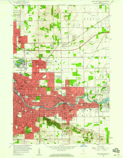 United States Geological Survey South Bend East, IN (1958, 24000-Scale) digital map