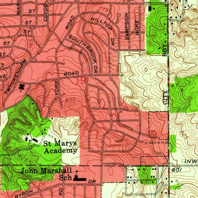 United States Geological Survey South Bend East, IN (1958, 24000-Scale) digital map