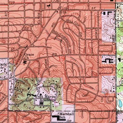 United States Geological Survey South Bend East, IN (1992, 24000-Scale) digital map