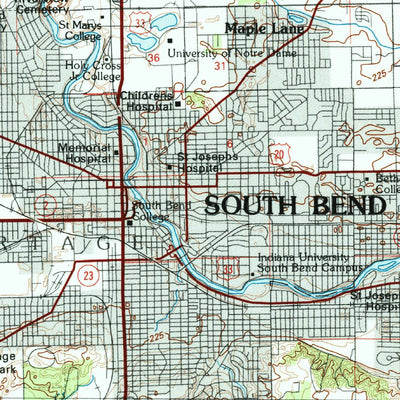 United States Geological Survey South Bend, IN-MI (1983, 100000-Scale) digital map