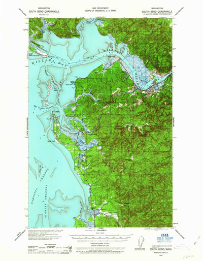 United States Geological Survey South Bend, WA (1938, 62500-Scale) digital map