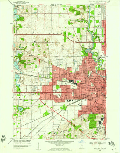 United States Geological Survey South Bend West, IN (1958, 24000-Scale) digital map